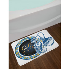 Aquarius Sign Bath Mat