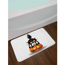 Cartoon Animal on Pumpkin Bath Mat