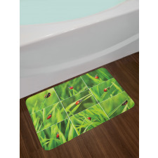 Ladybug over Fresh Grass Bath Mat