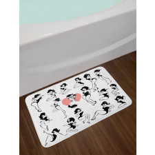 Woman Heart Tattoo Model Bath Mat