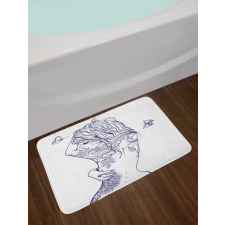 Young Girl with Tattoo Bath Mat