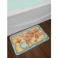 Treasure Map Adventure Bath Mat