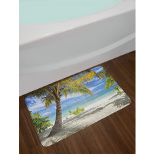 Palm Trees Coastline Bath Mat