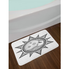 Moon with Stars in Sun Bath Mat