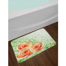 Watercolor Roses Bath Mat
