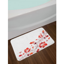 Floral Petal Ornaments Bath Mat