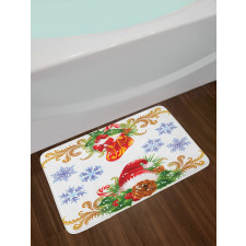 Stocking Santa Hat Bath Mat