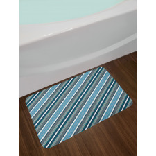 Grey and Blue Diagonal Bath Mat
