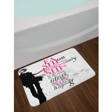 Paris Girl Words Bath Mat