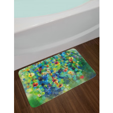 Colorful Flower on Tree Bath Mat