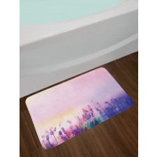 Lavender Violet Flowers Bath Mat