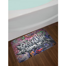 Graffiti Grunge Wall Art Bath Mat