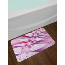 Digital Colored Flowers Bath Mat