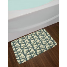 Floral Farming Pattern Bath Mat