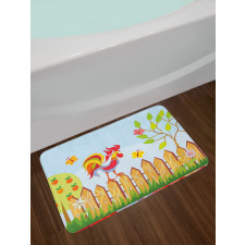 Tree Butterfly and Flower Bath Mat