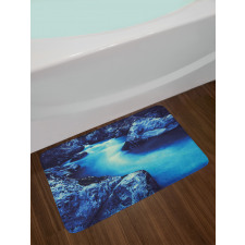 Frozen Lake in Winter Bath Mat