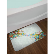 Modern Rainbow Waves Bath Mat