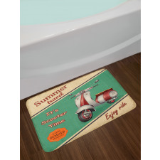 Retro Motorbike Words Bath Mat