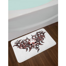 Goat Skull Shaped Swirls Bath Mat