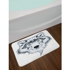 Tibal Wild Wolf Tattoo Bath Mat