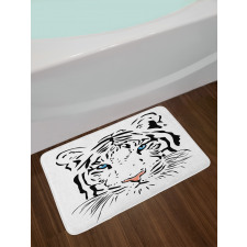 Tiger Ocean Blue Eyes Bath Mat