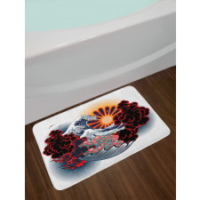 Japanese Style Waves Bath Mat