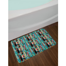 Quirky Modern Geometric Art Bath Mat