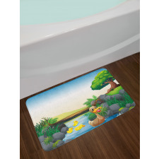 Cartoon Farm Animals Bath Mat