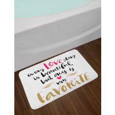 Romantic Words Bath Mat