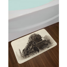 Antique Train Art Bath Mat