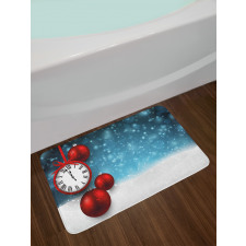 Vintage New Year Balls Bath Mat