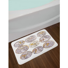 Technical Theme Clock Bath Mat