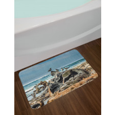 Driftwood Shore Seagull Bath Mat