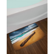 Beach with Stormy Weather Bath Mat