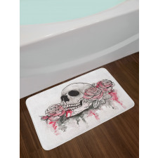 Skull Head Roses Bath Mat