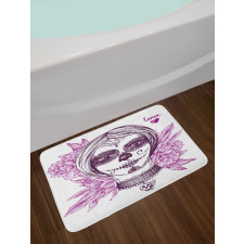 Vampire Skull Face Bath Mat