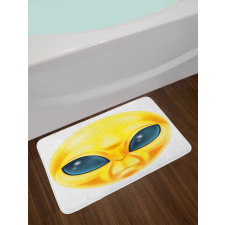 Alien Space Smiley Face Bath Mat
