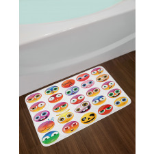 Rainbow Colored Smileys Bath Mat