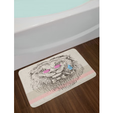 Lion Head Hipster Style Bath Mat