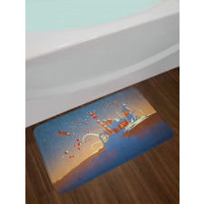 Santa Claus and Gift Bath Mat