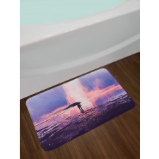 Girl in Wind Composition Bath Mat