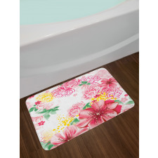 Flowers and Dots Bath Mat