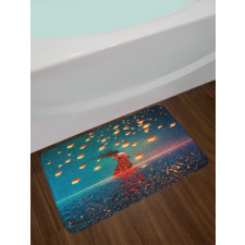 Red Magic Water on Air Bath Mat