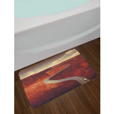 Windy Road Clouds Bath Mat