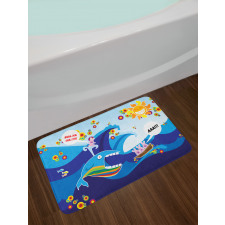 Whale Fish Rabbit Sun Bath Mat