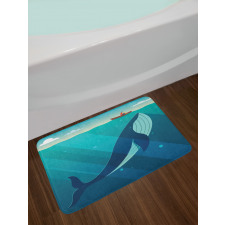 Sailor Whale with Rays Bath Mat