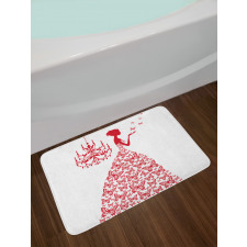 Monochrome Butterfly Princess Bath Mat