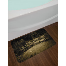 Small Wooden Rustic Chairs Bath Mat