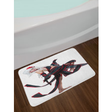 Warrior Style Girl Bath Mat