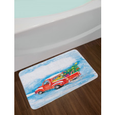 Truck Winter Scenery Bath Mat